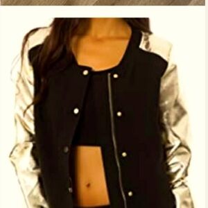 faubourg du temple varsity jacket Lined Size s Blue With Gold Metallic S…